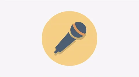 8K - Microphone icon symbol round logo Stock Footage 68893684