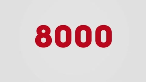 8k Minimalistic Design Counter. Red Numbers on the White Font. Stock Footage 132052631