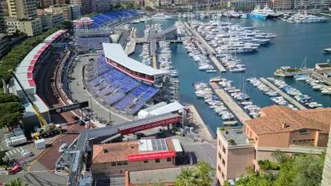 8K Monaco F1 Grand Prix Circuit Stock Footage