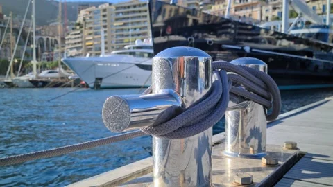 8K Mooring Bollard Chrome Stock Footage 211809969