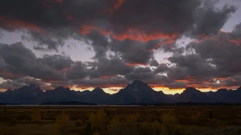 8K Mt Moran at sunset, Grand Teton Natio... | Stock Video | Pond5