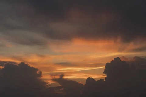 8K Orange sunset colours Stock Footage 255484954