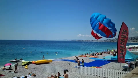 8K Parasailing In Nice Stock Footage 138261024