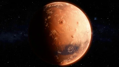 8k planet Mars in space. 360 degrees  seamless loop rotation Video stock 125652034