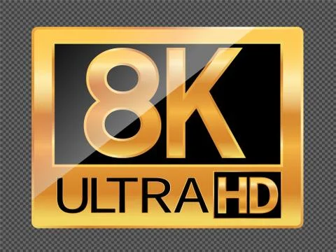 8K resolution gray icon for web and mobile Stock Illustration