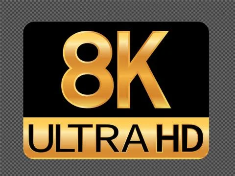 8K resolution gray icon for web and mobile Illustrazione stock