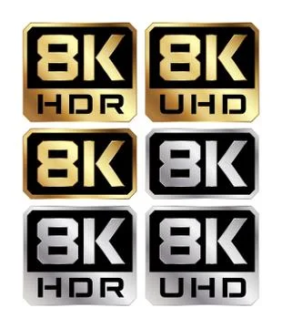 8K resolution logos Stock Illustration