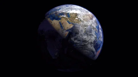 8K Resolution video of  Planet Earth, 24 hours, Seamless Looping  3D Video Stock Footage 73423033