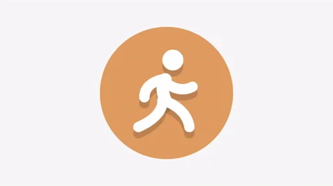 8K - Running icon symbol round logo Stock Footage 68892845