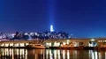 8K San Francisco Skyline and Coit Tower Reflected on Ocean 4k or 4k+ Resolution