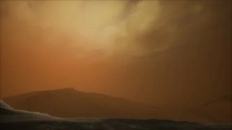 8K Sandstorm in desert at sunset Stock Footage 123280863