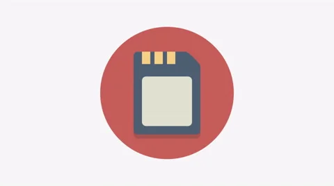8K - SD card icon symbol round logo Video stock 68893776