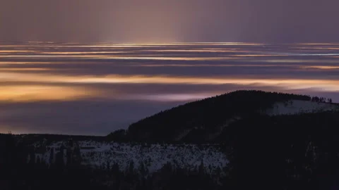 8K Sea of clouds illuminated by light pollution Stock Footage 255519767