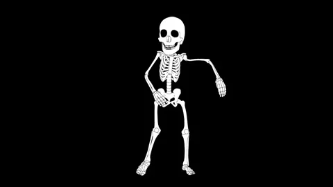 8K Seamless animation of a salsa dancing skeleton printed drawn style cartoon Vidéo 135860997