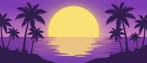 8k Seamless tropical sunset Video stock 337268486