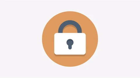 8K - Secure lock icon symbol round logo Video stock 68889035