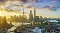 8K: Shanghai at Sunrise.Aerial view of high-rise buildings from skyscraper. 4k or 4k+ Resolution