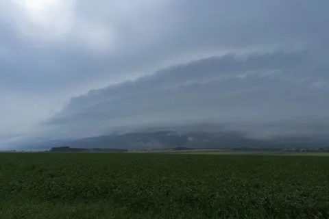 8K Shelf cloud over the field Video stock 255823736