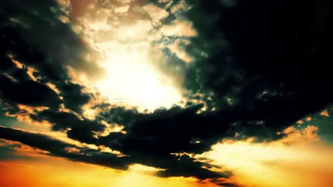 8K sky and clouds. timelapse sunset Stock Footage 233531967