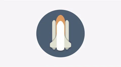 8K - Space shuttle icon symbol round logo Stock Footage 68895293