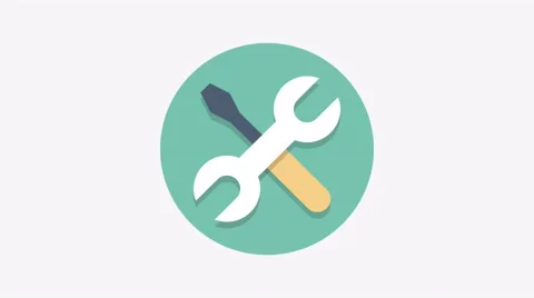 8K - SPanner and screwdriver icon symbol round logo Stock Footage 68888645