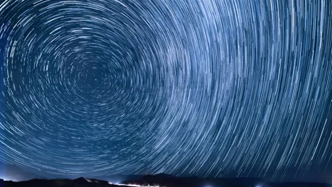 8K Star Trails Perseid Meteor Shower 15mm North Sky Sierra Nevada Mountains Stock Footage 154266921