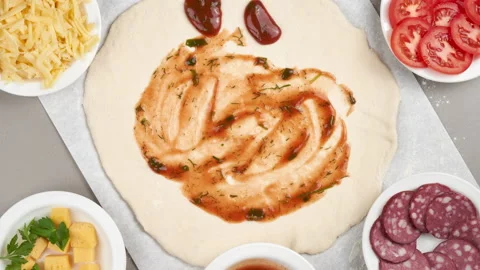 8K Stop motion animation - making and eating pizza with mushrooms Stock Footage 149622257