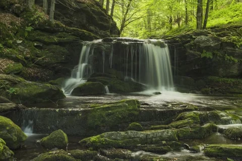 8K Summer waterfalls Video stock 255506085