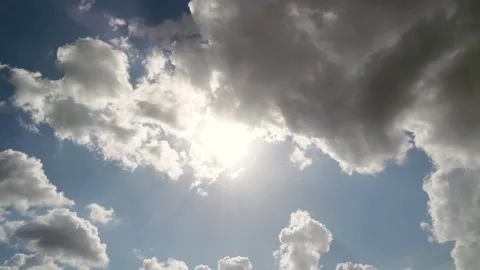 8K Sunbeams And Sun Rays Behind The Clouds 库存影片 201614418