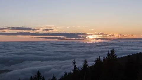 8K Sunset above the clouds Stock Footage 119148367