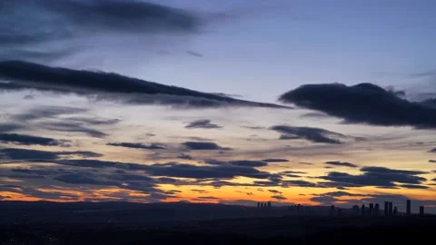8K Sunset in the evening at city Stock Footage 171762271