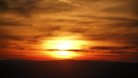 8K Sunset Through the Lined Layer Clouds Stock Footage 171761731