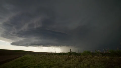 8K Supercell Lightning Storm On The Open Plains Stock Footage 331876636