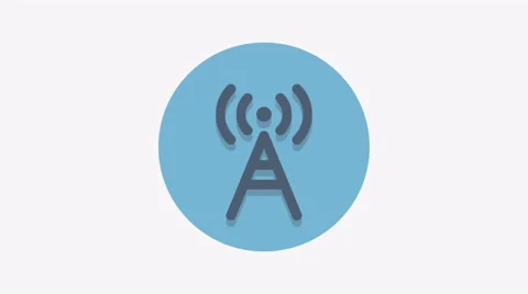 8K - Telecom tower icon symbol round logo Stock Footage 68894425