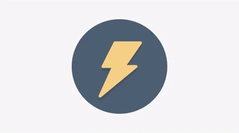 8K - Thunder icon symbol round logo Stock Footage 68893226