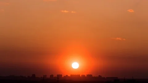 8K time lapse of big orange sunset Stock-Footage 122341066