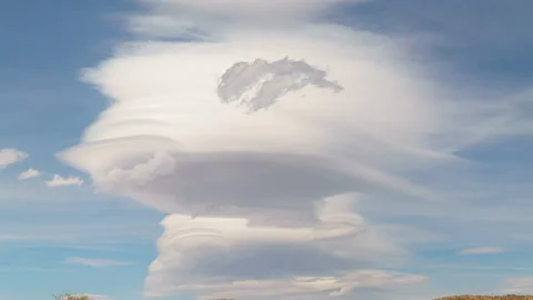 8K Time lapse of epic lenticular clouds ... | Stock Video | Pond5