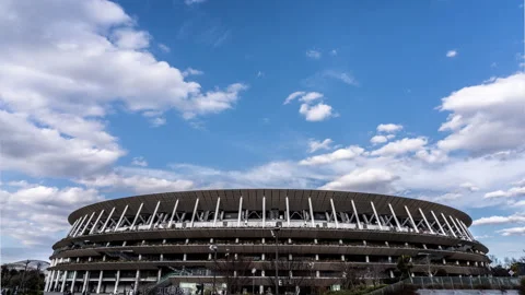 8K Time-Lapse Footage with Full View of the Japan National Stadium Stock Footage 264199731