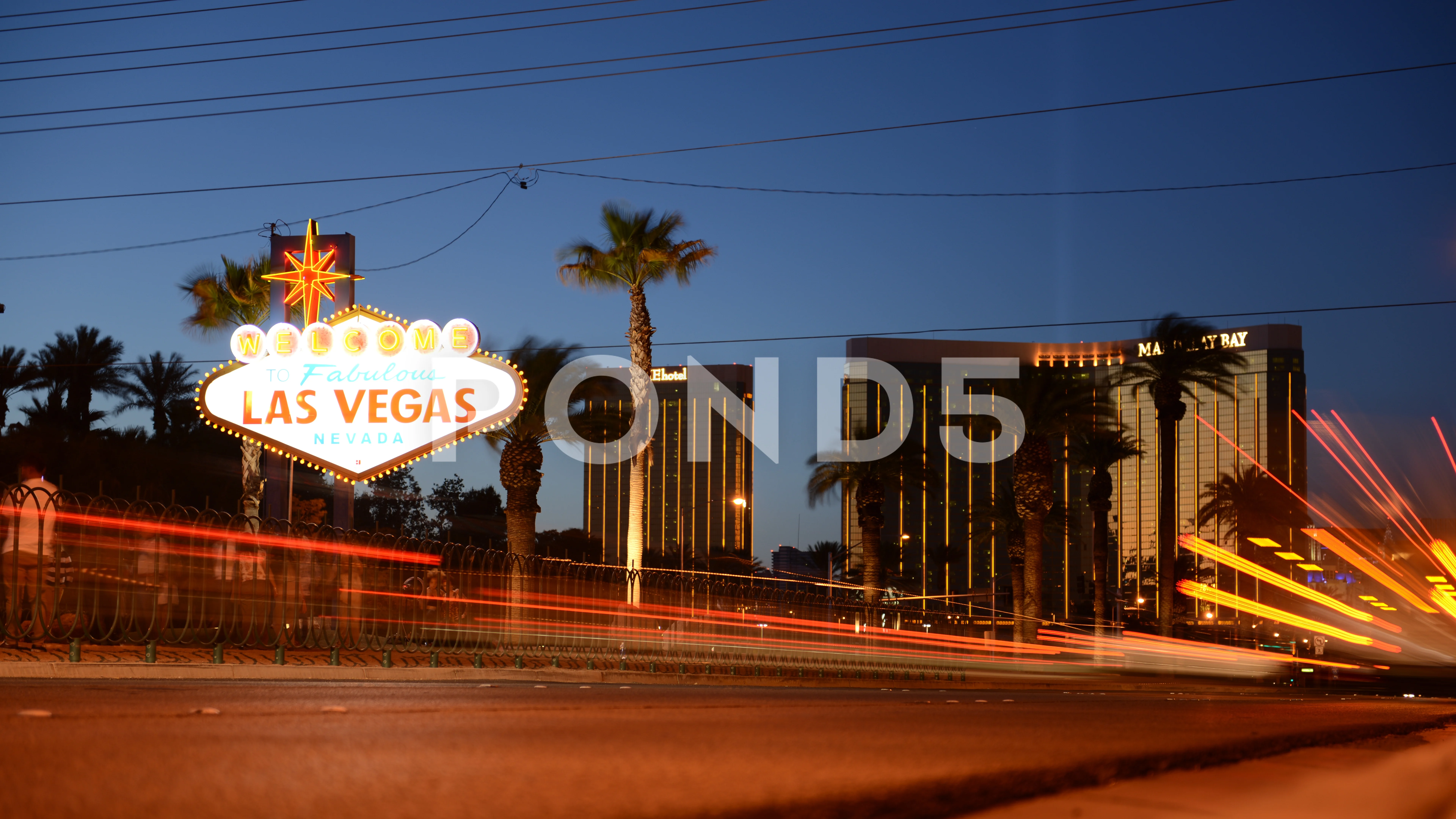 welcome to Las Vegas sign at night, time, Stock Video