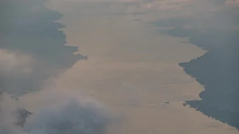 8K Time-lapse of mist-shrouded waterway in Yangtze River Three Gorges Stock Footage 339989890