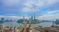 8K Time-lapse: Shanghai skyline and Huangpu River viewed from skyscraper. 4k or 4k+ Resolution