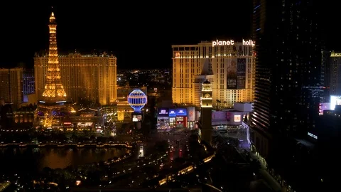 8K time lapse shot of the Las Vegas strip from a hotel suite on high floor Stock Footage 98218279