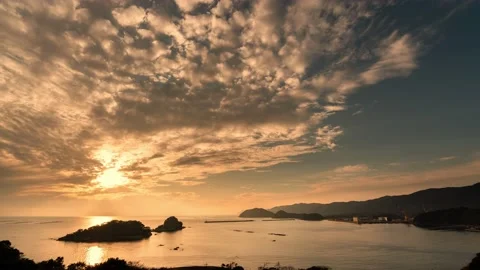 8K Time-lapse of sunset in Kochi prefecture of Japan. Stock Footage 163941138