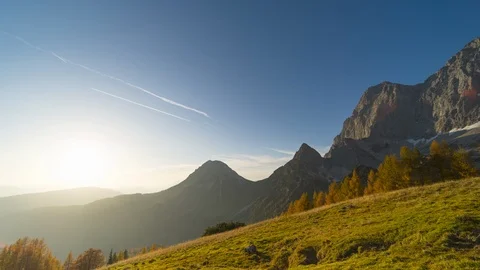 8K Time Lapse Sunset Over Mountains Stock Footage 119003472