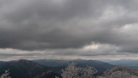 8K Time-lapse at the top of Mt. Kunimi in Japan. Stock Footage 163941152