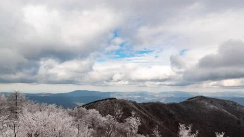8K Time-lapse from the top of Mt. Kunimi in Tokushima Japan. Stock Footage 163941417