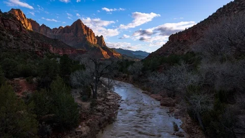 8K Time lapse of Watchman viewpoint, Zion National Park, Utah, USA Stock Footage 106276652
