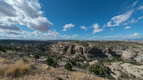8K Timelapse of incoming clouds over Calf Creek along highway 12 in Utah Stock Footage 126560347