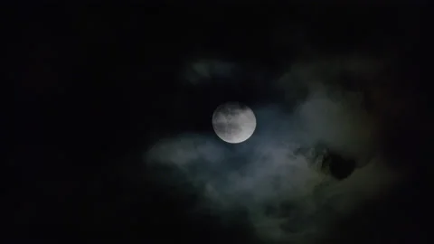 8K Timelapse of night sky with clouds and full moon United States Stock Footage 151755712