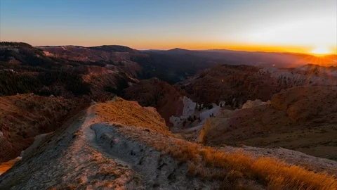 8K Timelapse pan shot of sunset at Cedar Breaks National Monument, Utah Stock Footage 126475707